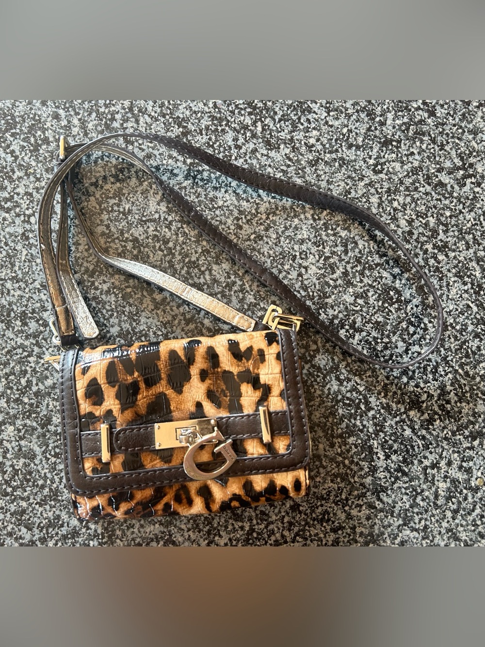 Vintage Guess Leopard Print Shoulder Purse